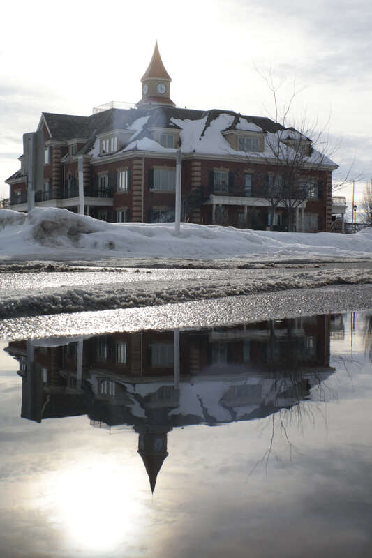 500px provided description: Cold Wind, Warm Day... Photo Time. ;) [#landscape ,#reflections ,#sunset ,#water ,#reflection ,#building ,#snow ,#panorama ,#landscapes ,#skyline ,#panoramic ,#waterscape ,#snake river ,#idaho falls ,#Idaho ,#snake river