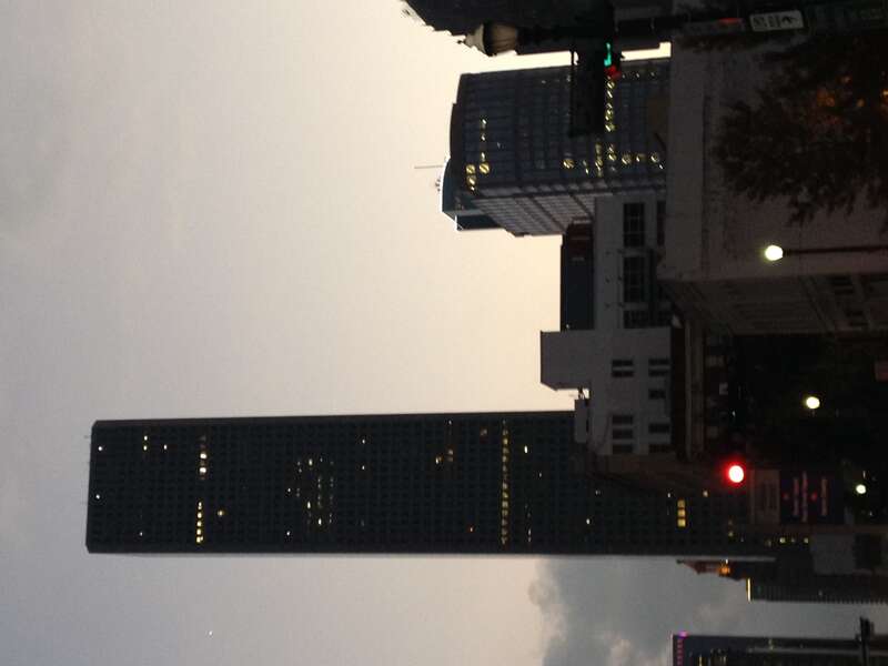 Looking south along Travis