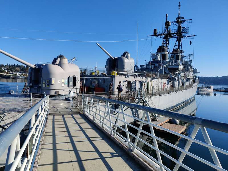 Walk way onto the USS Turner Joy in Bremerton, Washington