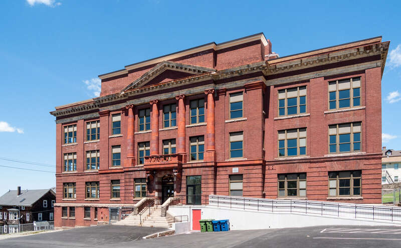 The Westall School, a historic school building in Fall River, Massachusetts and a contributing property to the Highlands Historic District.
