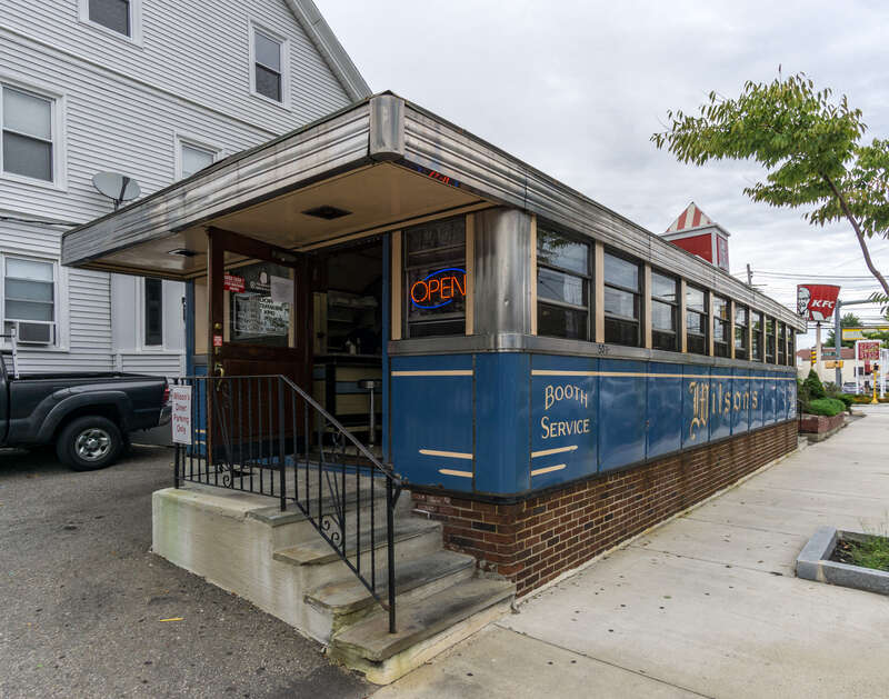 Wilson's Diner, Waltham, Massachusetts. NRHP ID: 99001126