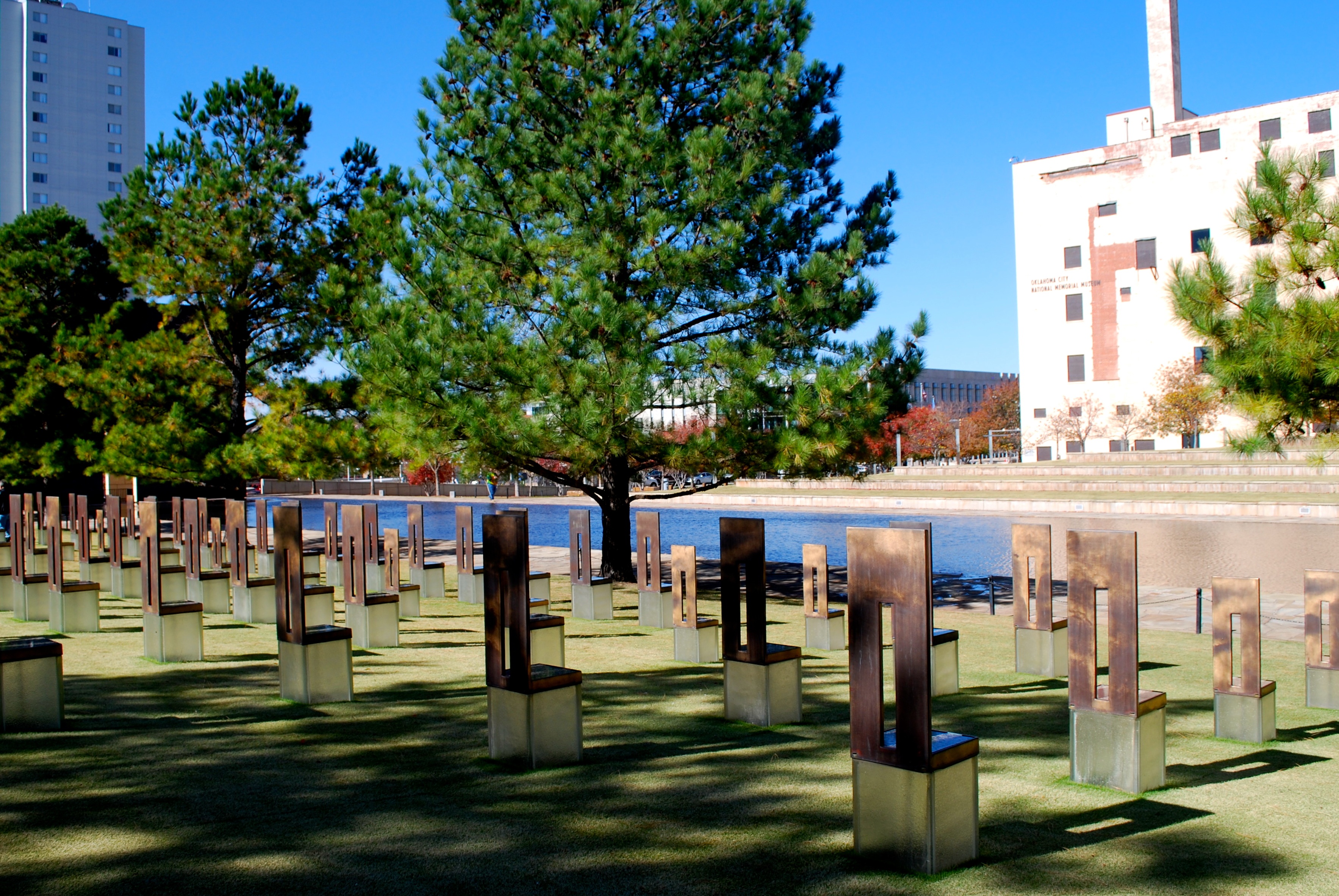Empty chairs at the Oklahoma City National Memorial