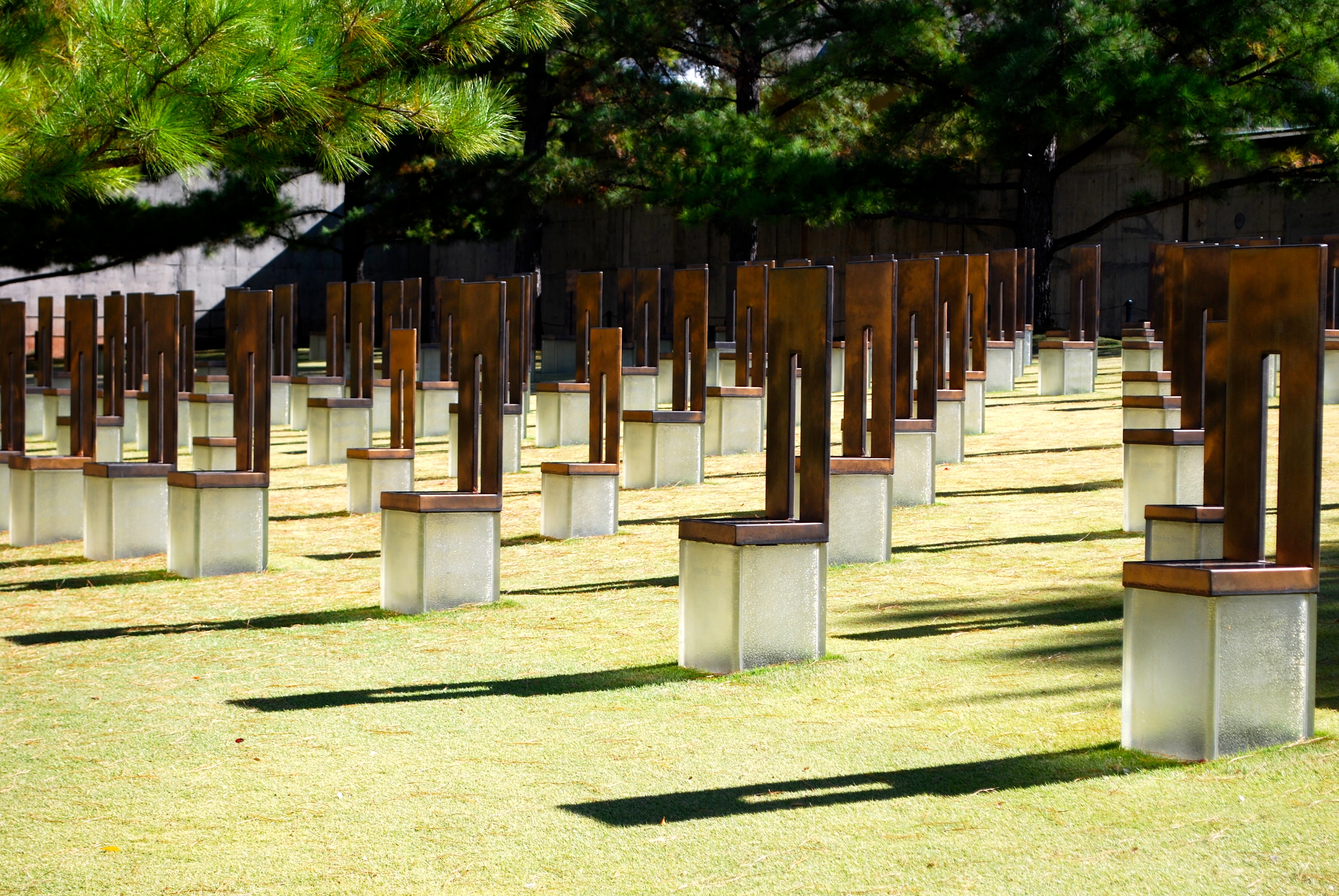 Empty chairs at the Oklahoma City National Memorial