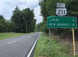 View west along U.S. Route 211 (Lee Highway) at Shenandoah National Park Headquarters in Page County, Virginia