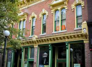 College Block building. Photo taken in the pedestrian mall in downtown Iowa City, IA