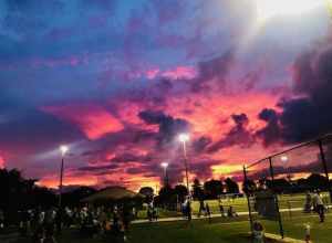 Amazing dawn at the soccer fields of Weston Regional Park