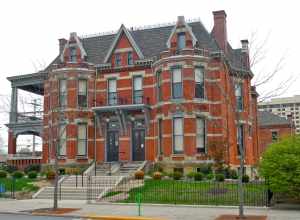 McColloch-Weatherhogg Double House on the NRHP since December 7, 2001. At 334-336 E. Berry St., Fort Wayne, Allen County, Indiana.