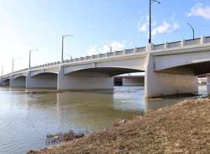 Fifth Street Bridge over the Great Miami River in Dayton, Ohio in 2023