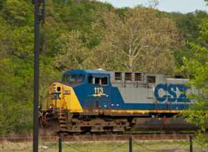 While having an excellent meal on the outdoor deck at the Depot Grille in Lynchburg, I didn't  even need to stand up to shoot this CSX train.