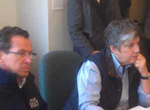 November 1, 2012 -- Governor Dannel P. Malloy with U.S. Department of Homeland Security Secretary Janet Napolitano in Bridgeport. Napolitano was in Connecticut to assist in the recovery efforts from Storm Sandy.