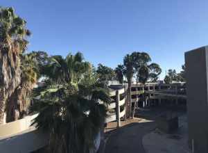 The abandoned parking structure at the Hawthorne Plaza mall in 2022