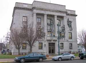 The Hocking County Courthouse in w:Logan, Ohio. Contributing property to the Logan Historic District, listed on the National Register of Historic Places April 19, 2010.