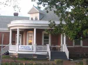 Front of the Huhn-Harrison House, located at 340 S. Lorimier Street in Cape Girardeau, Missouri, United States.  Built in 1906, it is listed on the National Register of Historic Places, and it is part of a Register-listed historic district, the