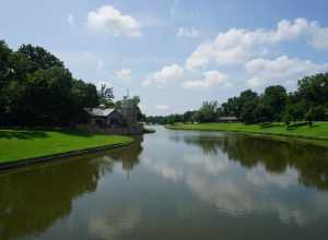Delaware Creek and Centennial Park in Irving, Texas (United States).