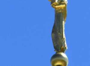 Statue Moroni of the Jordan River Utah Temple.