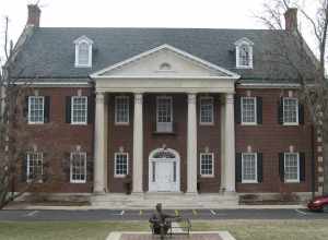 Front of the Kentucky Building (now the Kentucky Museum) on the campus of Western Kentucky University in Bowling Green, Kentucky, United States.  Built in 1930, it is listed on the National Register of Historic Places.