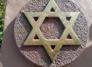 Star of David symbol in the "Court of Religions" at the Self-Realization Fellowship Lake Shrine, Pacific Palisades, Los Angeles, California, United States.