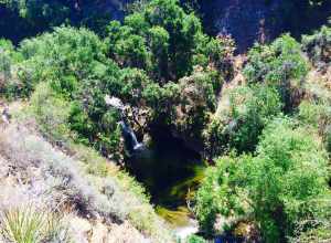 Little Falls waterfall north of Paradise Falls along the Arroyo Conejo in Wildwood Regional Park in Thousand Oaks, CA.