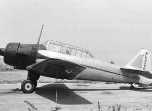 A rare civilian surplus BT-14 (not a Yale) at Torrance, California, in 1948.
