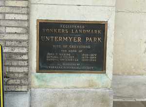 Plaque at Untermyer Gardens