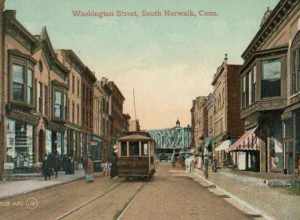 Postcard of Washington Street in the South Norwalk section of Norwalk, Connecticut