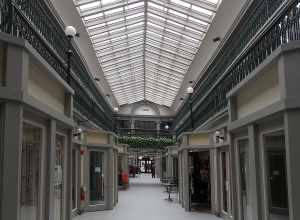 Providence, RI: Westminster Arcade, interior, from entrance Westminster St; in April 2019