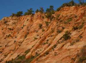 Perfect weather on the way out of Zion National Park