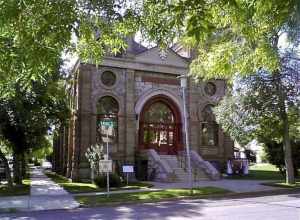 Temple Emanu-El, Building on National Register of Historic Places, Helena, Montana.  Now, ironically, houses the administrative offices of the Helena Diocese of the Roman Catholic Church