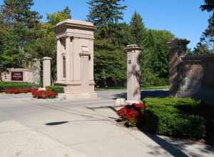 Entrance gate to Library Lane on the campus of Union College in Schenectady, New York, United States