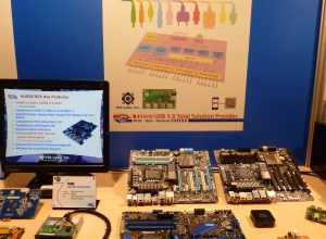 Here is a shot of the VIA Labs VL811 USB 3.0 hub controller display at IDF 2011 San Francisco. The VIA Labs VL811 features an industry leading charging downstream port, CDP, for rapid battery charging of external devices.