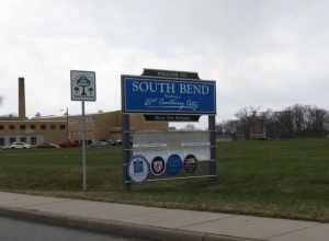 The city of South Bend is the county seat of St. Joseph County, Indiana, United States, on the St. Joseph River near its southernmost bend, from which it derives its name. As of the 2010 United States Census, the city had a total of 101,168
