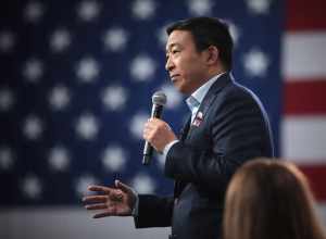 Andrew Yang speaking with attendees at the Presidential Gun Sense Forum hosted by Everytown for Gun Safety and Moms Demand Action at the Iowa Events Center in Des Moines, Iowa.

Please attribute to Gage Skidmore if used elsewhere.