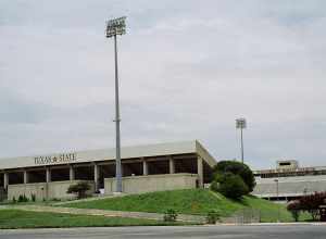 Bobcat Stadium at Texas State University - San Marcos before the 2011-2012 expansion.