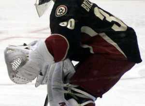 Phoenix Coyotes goaltender Ilya Bryzgalov in a game against the Vancouver Canucks in 2009.