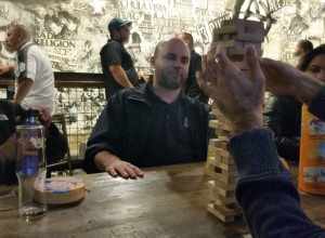 A game of Jenga played at 3 Punk Ales Brewing Co. by a group of bronies