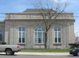 Window on the western side of the U.S. Post Office, located at 326 W. High Street in Lima, Ohio, United States.  Built in 1930, it is listed on the National Register of Historic Places.