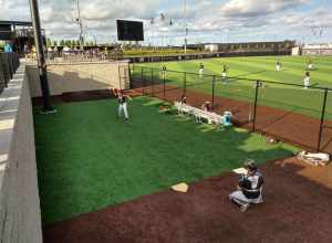 Milwaukee Milkmen personnel in the bullpen in August 2019