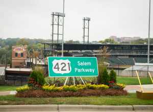 Presentation of new sign at the Salem Parkway Groundbreaking, located at the BB&amp;T Ballpark.