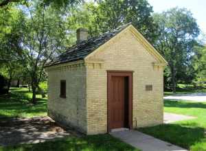 The Sunderlage Farm Smokehouse in Hoffman Estates (1865). Although the main farmhouse was also built in 1865, it is not listed as a historic site.