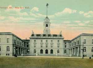 
Designed by the NYC firm Carrère and Hastings, the building was constructed in 1909 to replace its predecessor which burned the year before.

From: w:en:Image:City Hall, Portland, ME.jpg by Hugh Manatee, 10/5/2006 15:55 (UTC)