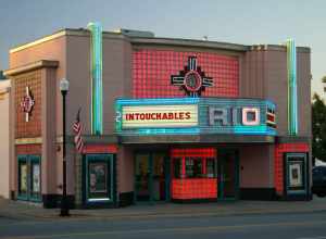 Overland Theater 7204 W. 80th St. in Overland Park, Kansas.  The Art Deco cinema was built in 1946; the building was purchased in 1988 by the city for preservation purposes. It opened as The Rio Theatre in 2000. In September 2012 the French film