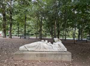 Reclining Mother and Child sculpture in Roswell, Geogia USA