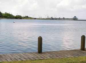 Sabine Lake at Pleasure Island, Port Arthur, Texas, United States.