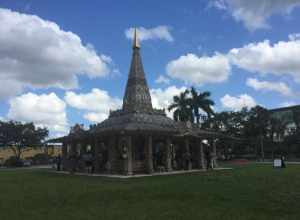 The Temple of Time is a temporary memorial to the school shooting victims which will be burned down on May 19, 2019.