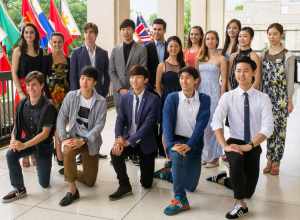 Medalist for the 2014 USA IBC at the press conference Friday morning where the winners were announced.   Front row left to right:  Ivan Duarte. Jinsol Eum, Taiyu He, Jeong Hansol, Byul Yun.  Back row left to right:  Paulina Guraieb Abella, Yasmin