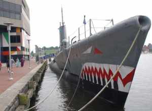 The USS Torsk (SS-423) is docked at the Baltimore Maritime Museum and is one of several Tench Class submarines still located inside the United States. Nicknamed the "Galloping Ghost of the Japanese Coast"; the vessel is the only ship of the United