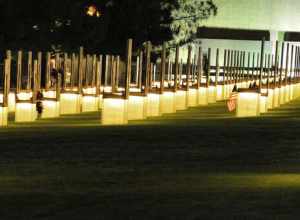 Very moving place.  the chairs represents the victims who died on each floor. the smaller chairs represent the children.

Read more about the monument