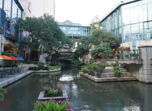 The Shops at Rivercenter on the San Antonio River Walk in San Antonio, Texas (United States).