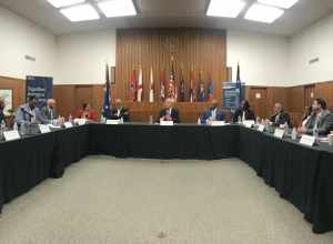 U.S. Department of Agriculture Secretary Tom Vilsack and U.S. Policy Council Director Susan Rice, Congressman Bennie Thompson, MS CD2, and Delta Regional Authority Agenda Chairman Dr. Cory Wiggins arrive and hold a round table session with some local