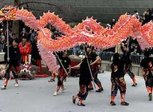 Vietnamese American youth group performs a Dragon Dance at 2024 Lunar New Year festivities in Oklahoma City, OK